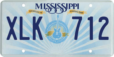 MS license plate XLK712