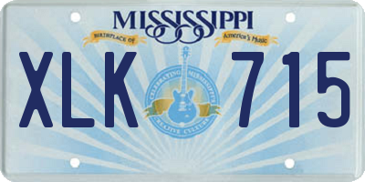 MS license plate XLK715