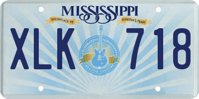 MS license plate XLK718