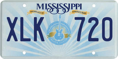 MS license plate XLK720