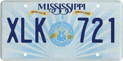 MS license plate XLK721