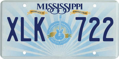 MS license plate XLK722