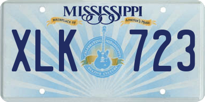 MS license plate XLK723