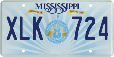 MS license plate XLK724