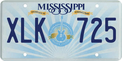 MS license plate XLK725