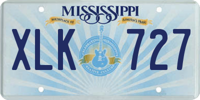 MS license plate XLK727
