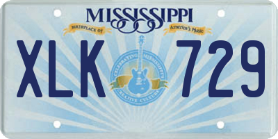MS license plate XLK729