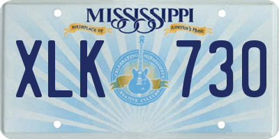 MS license plate XLK730