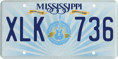 MS license plate XLK736