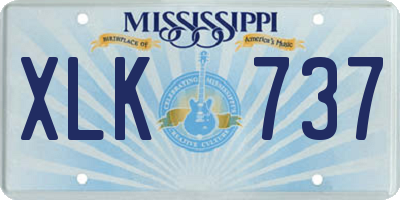 MS license plate XLK737