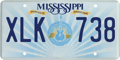 MS license plate XLK738