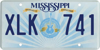 MS license plate XLK741