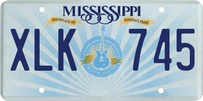 MS license plate XLK745