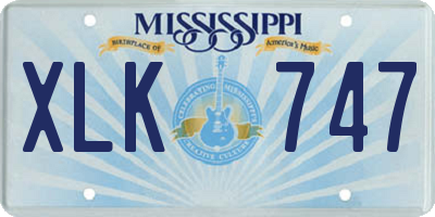 MS license plate XLK747