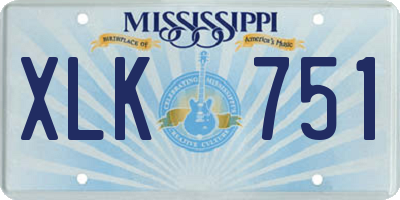 MS license plate XLK751