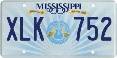 MS license plate XLK752