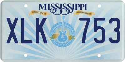 MS license plate XLK753