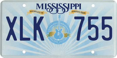 MS license plate XLK755