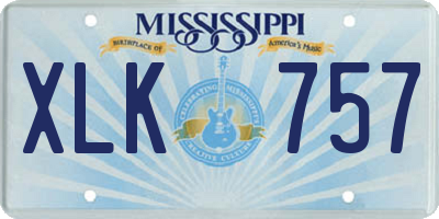 MS license plate XLK757