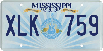 MS license plate XLK759