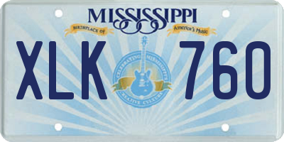 MS license plate XLK760
