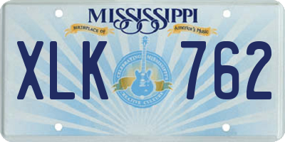 MS license plate XLK762