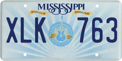 MS license plate XLK763