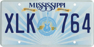 MS license plate XLK764