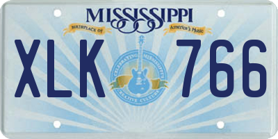 MS license plate XLK766