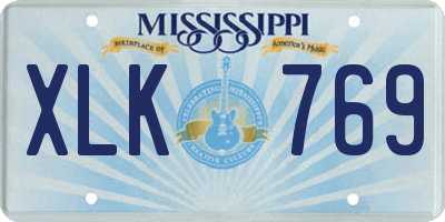 MS license plate XLK769