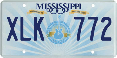 MS license plate XLK772