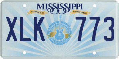 MS license plate XLK773