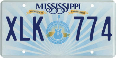 MS license plate XLK774