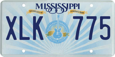 MS license plate XLK775