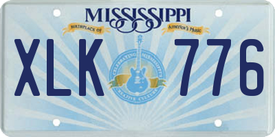 MS license plate XLK776