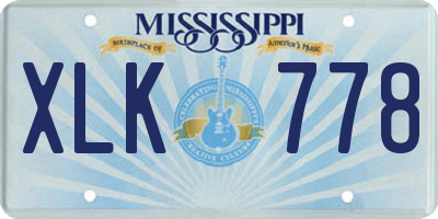 MS license plate XLK778