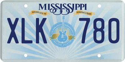 MS license plate XLK780