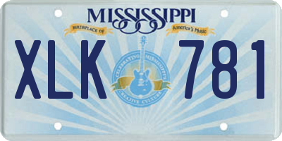MS license plate XLK781
