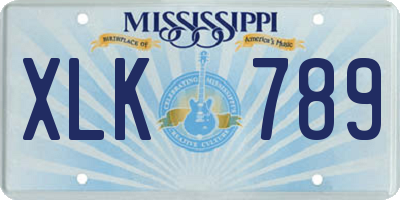 MS license plate XLK789