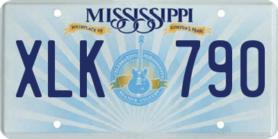 MS license plate XLK790