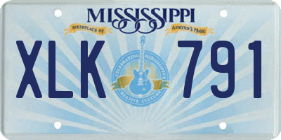 MS license plate XLK791