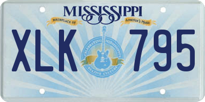 MS license plate XLK795