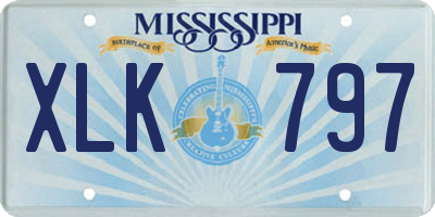 MS license plate XLK797