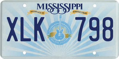 MS license plate XLK798