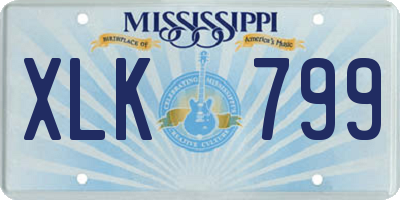 MS license plate XLK799
