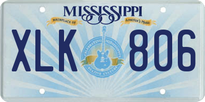 MS license plate XLK806