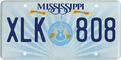MS license plate XLK808