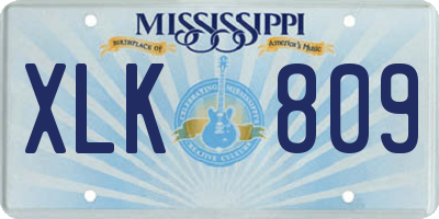 MS license plate XLK809