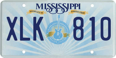 MS license plate XLK810