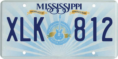MS license plate XLK812